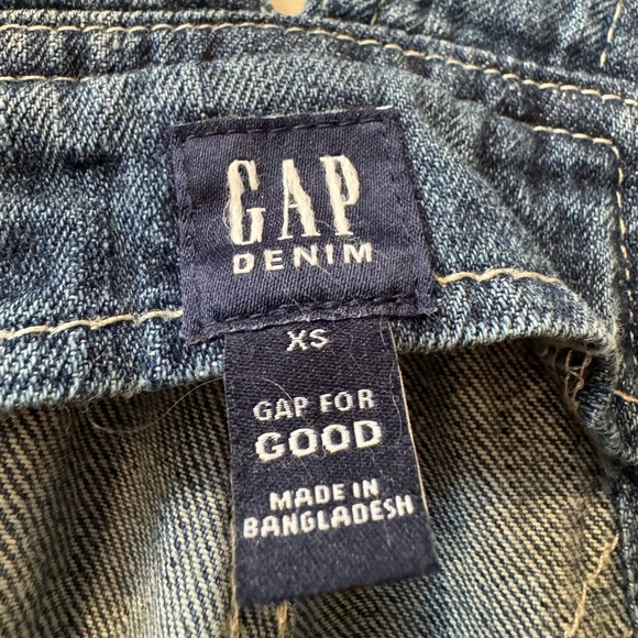 GAP Slouchy Dungarees Women's Bib Denim Carpenter Overalls Size XS Medium Indigo - Picture 11 of 15